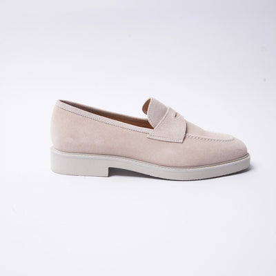 Gomma Penny Loafer in Off-white Suede