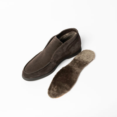 Brown Shearling Loafers