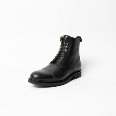 Black Shearling-Lined Derby Boots