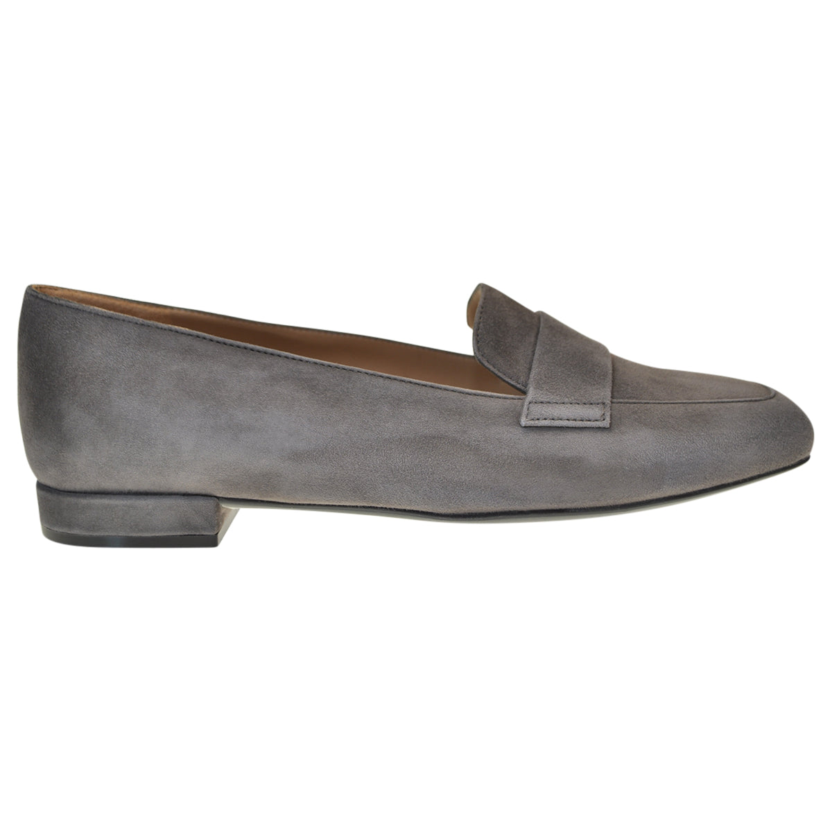 Square-toe Loafers in Grey suede