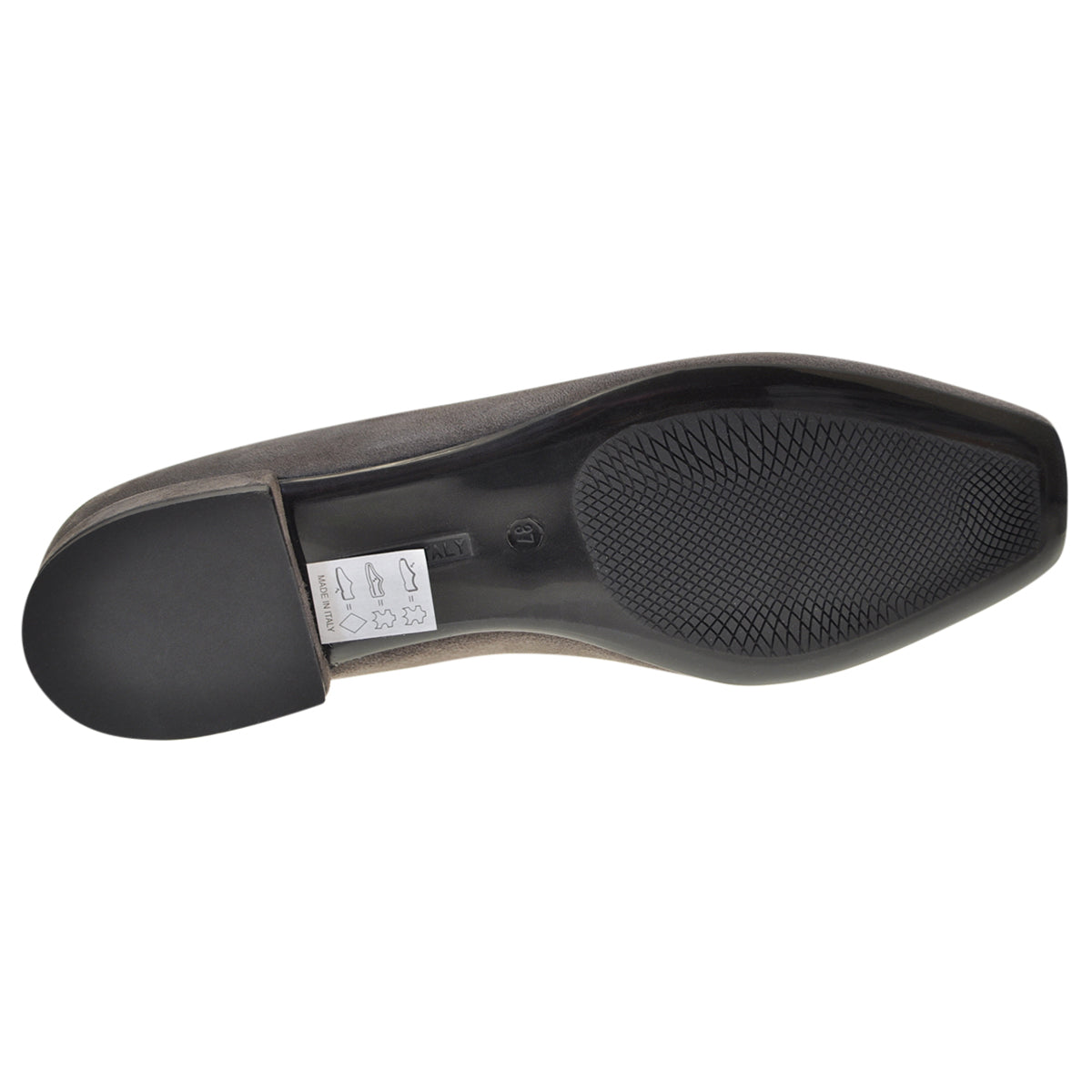 Square-toe Loafers in Grey suede