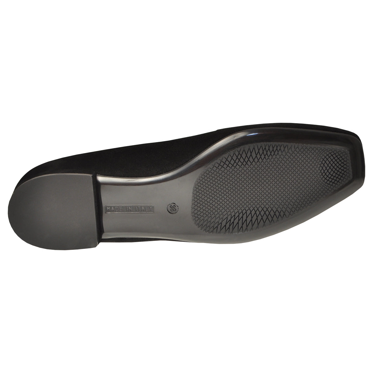 Square-toe Loafers in Black Suede leather