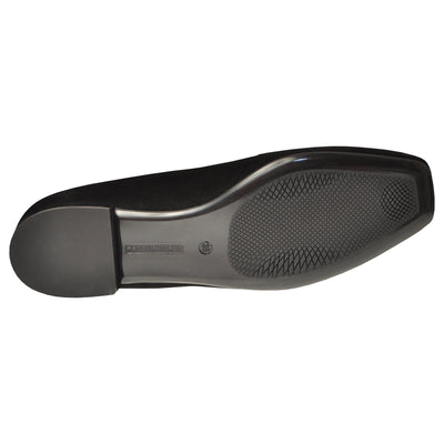 Square-toe Loafers in Black Suede leather