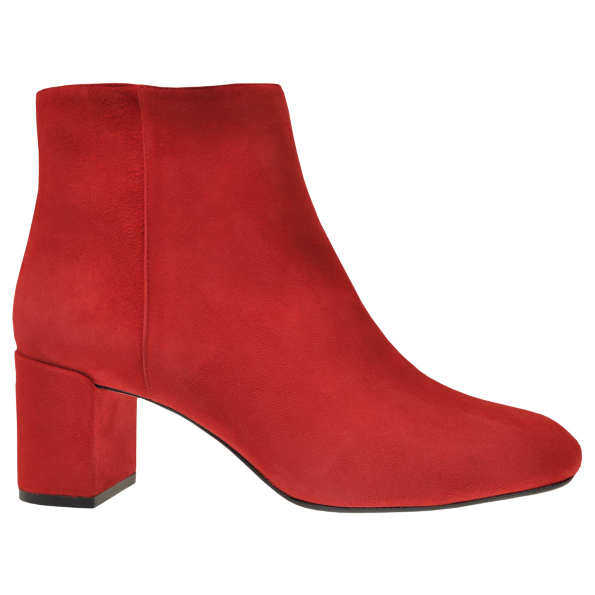 Mid heel Ankle boots in Red Suede