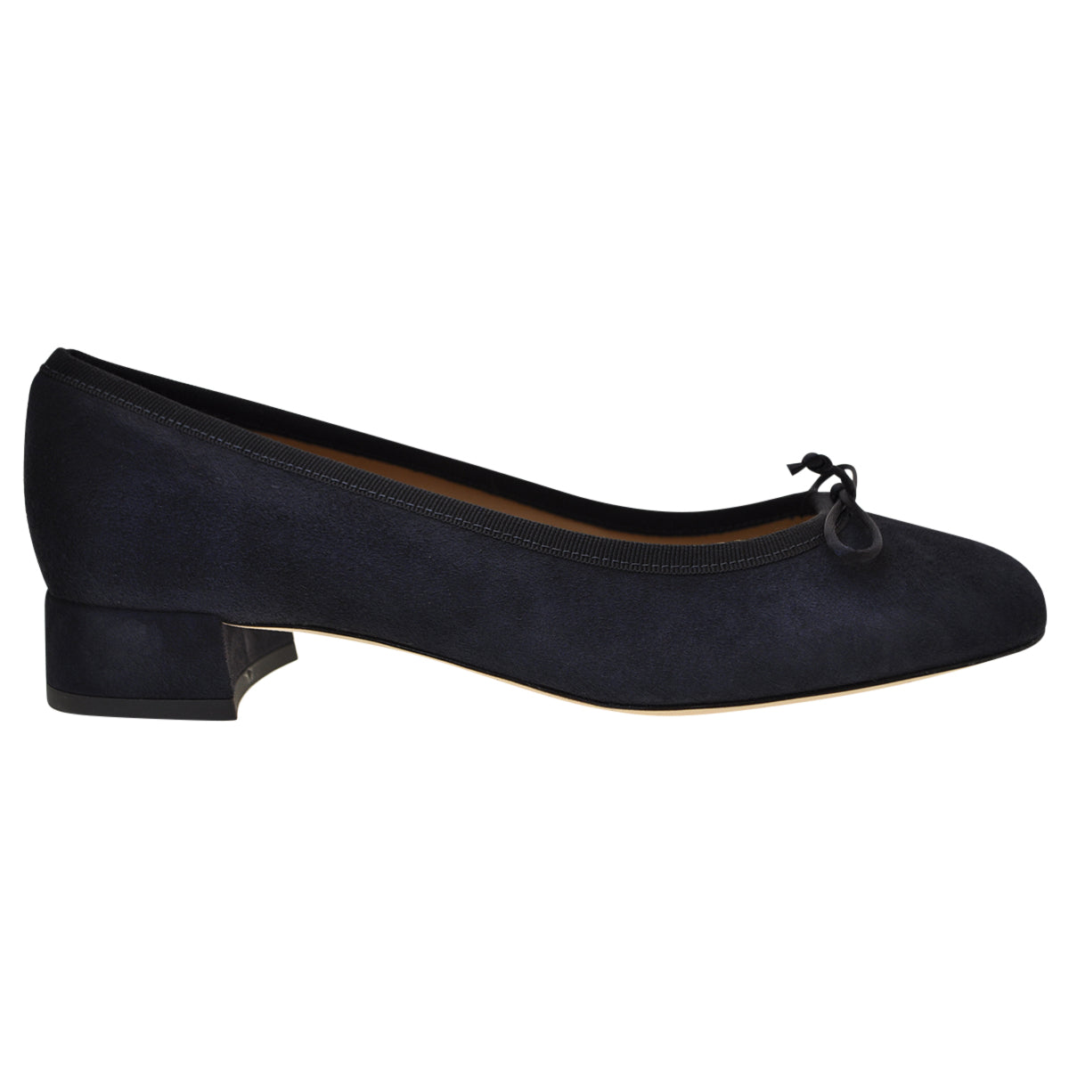Navy ballet pumps in suede leather