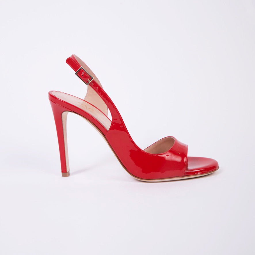 Red patent leather heels